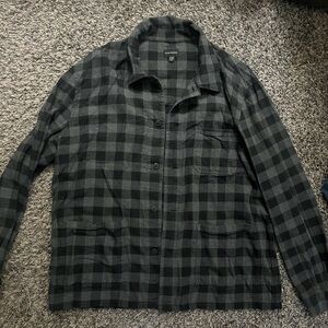 Club Monaco Black & Gray Plaid Shirt Jacket